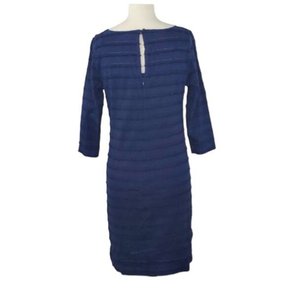 Trina Turk Dress Ain't Misbehavin Fringe Lace Navy Blue Size 8 - Picture 3 of 9